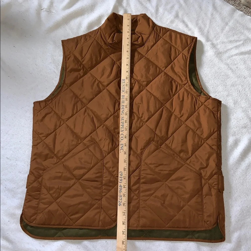 J Crew WALKER country vest men’s quilted saddle tan equestrian style large - Picture 4 of 11